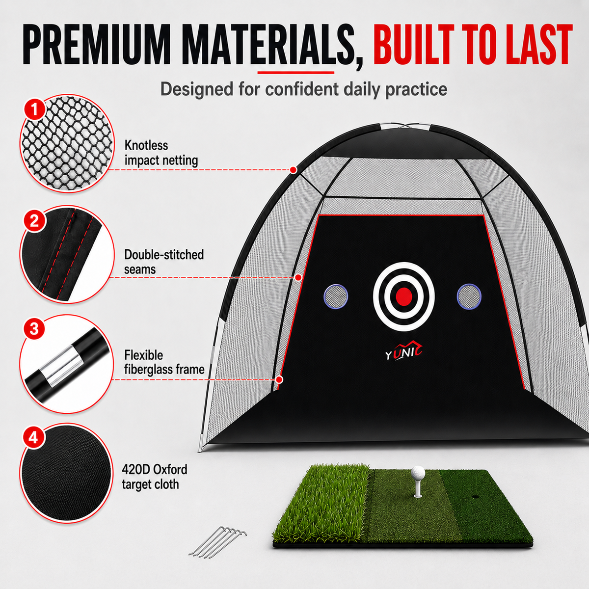 Golf Practice Net – Tent Style, 10 × 7 ft